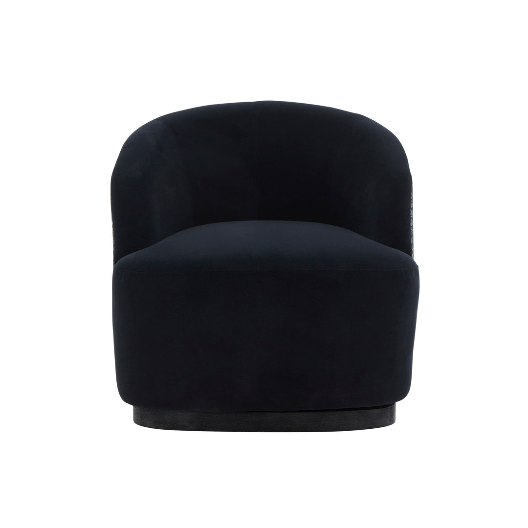 American Home Furniture | TOV Furniture - Reese Black Velvet Swivel Chair