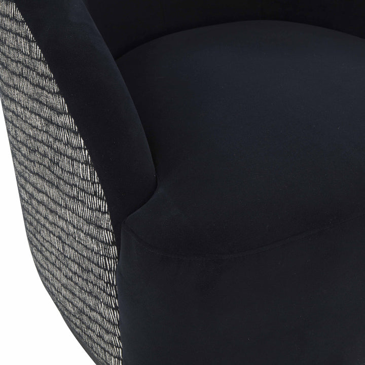 American Home Furniture | TOV Furniture - Reese Black Velvet Swivel Chair