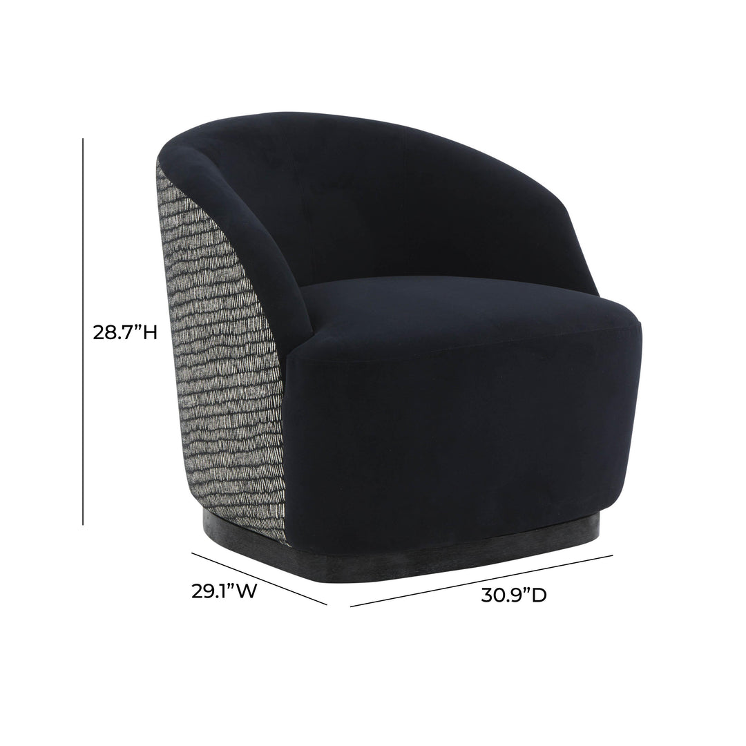 American Home Furniture | TOV Furniture - Reese Black Velvet Swivel Chair