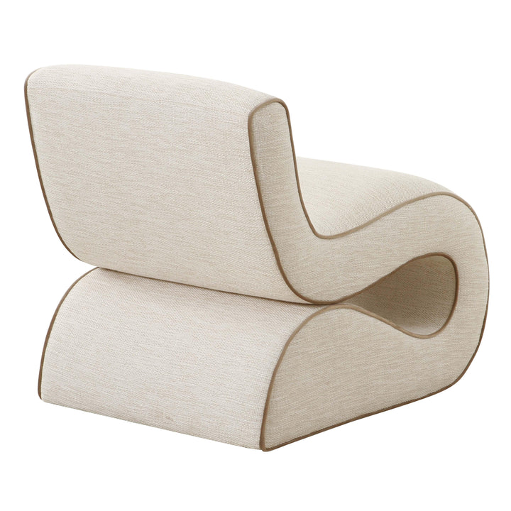 TOV Furniture Senna Cream Basketweave Accent Chair ACCENT + LOUNGE CHAIRS