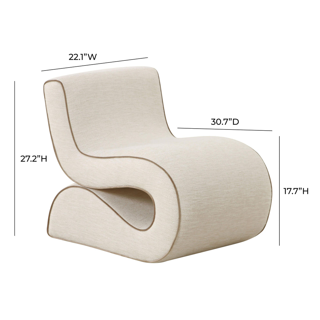TOV Furniture Senna Cream Basketweave Accent Chair ACCENT + LOUNGE CHAIRS