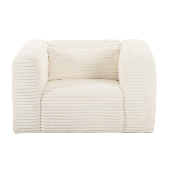 American Home Furniture | TOV Furniture - Tarra Fluffy Oversized Cream Corduroy Armchair