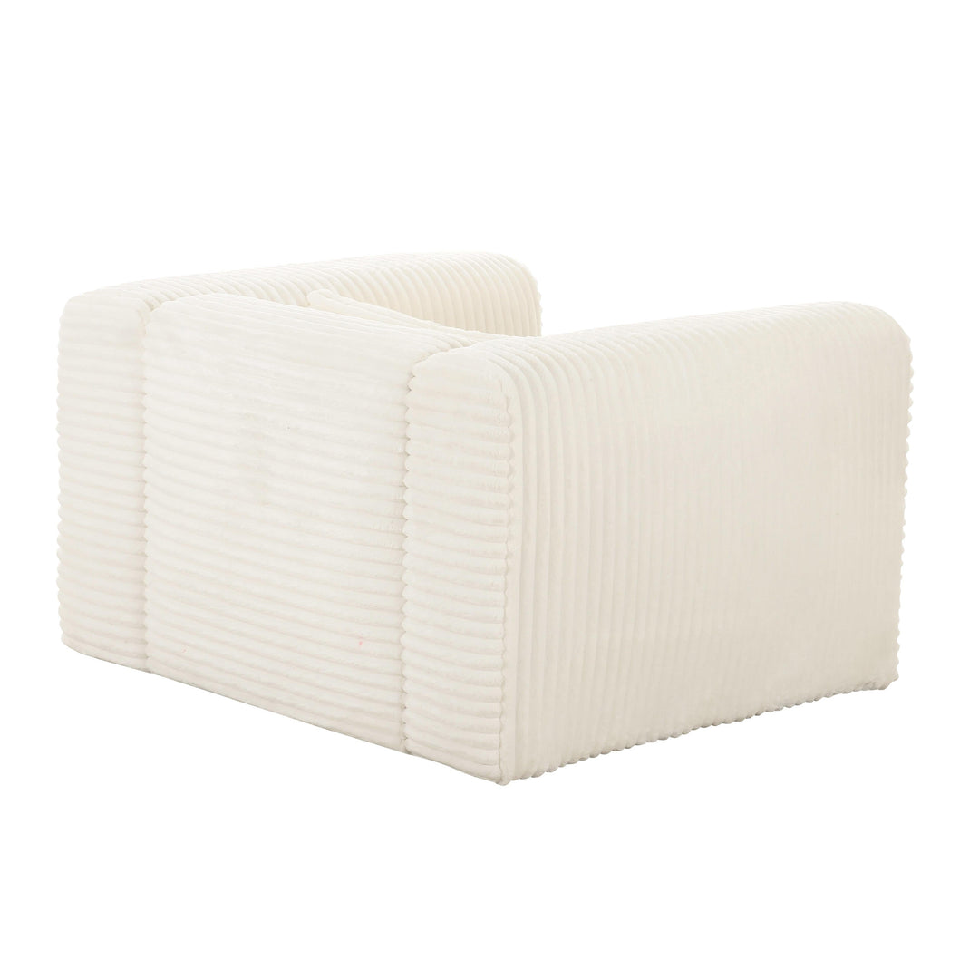 TOV Furniture Tarra Fluffy Oversized Cream Corduroy Armchair ACCENT + LOUNGE CHAIRS