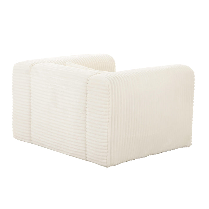 TOV Furniture Tarra Fluffy Oversized Cream Corduroy Armchair ACCENT + LOUNGE CHAIRS