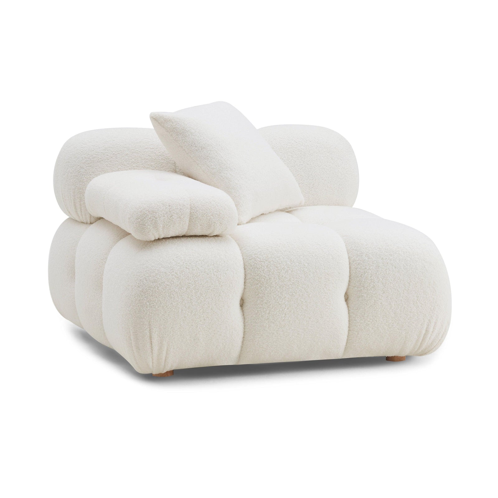 TOV Furniture Calliope Cream Vegan Shearling Modular Corner Chair ACCENT + LOUNGE CHAIRS