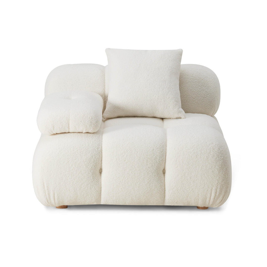 TOV Furniture Calliope Cream Vegan Shearling Modular Corner Chair ACCENT + LOUNGE CHAIRS