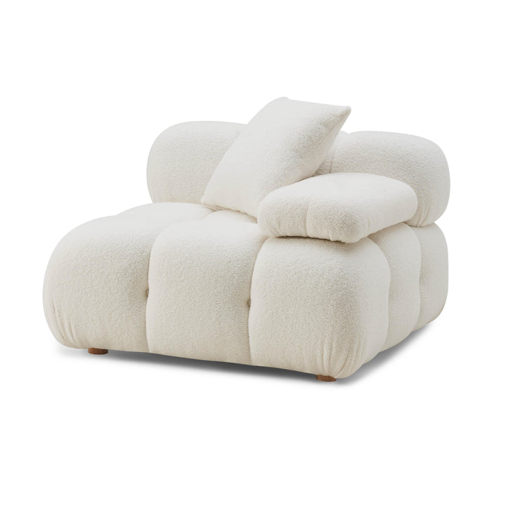 TOV Furniture Calliope Cream Vegan Shearling Modular Corner Chair ACCENT + LOUNGE CHAIRS
