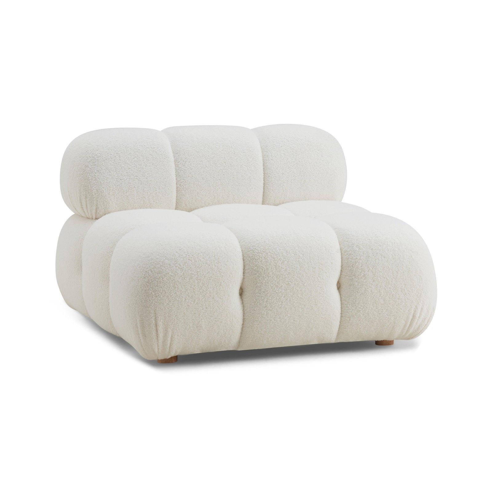 TOV Furniture Calliope Cream Vegan Shearling Modular Armless Chair ACCENT + LOUNGE CHAIRS