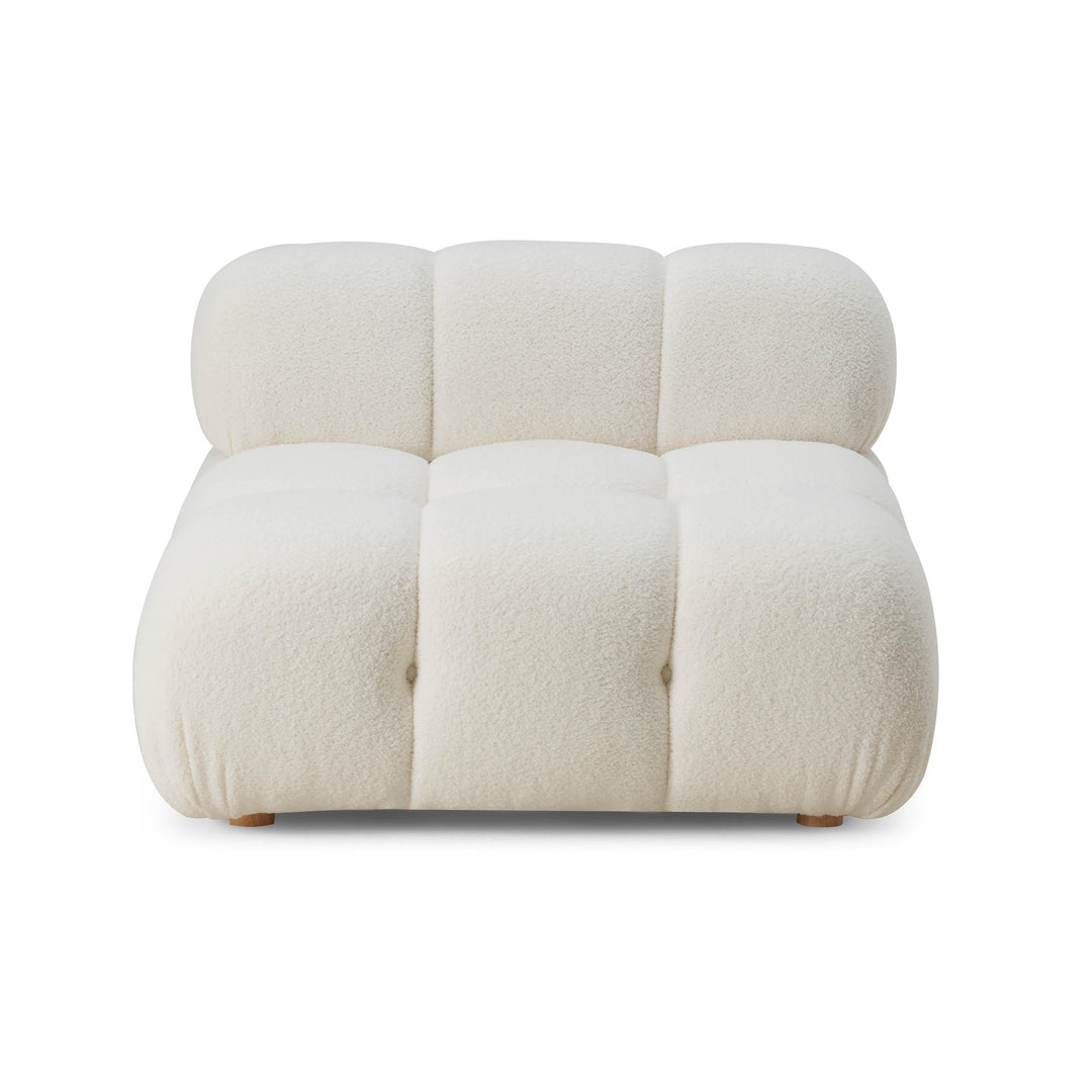 TOV Furniture Calliope Cream Vegan Shearling Modular Armless Chair ACCENT + LOUNGE CHAIRS