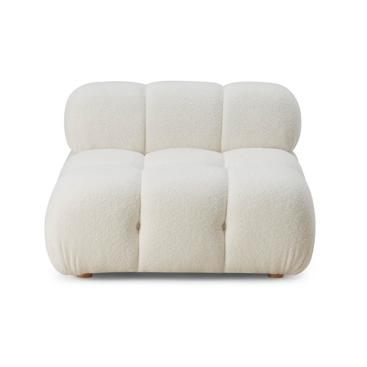 TOV Furniture Calliope Cream Vegan Shearling Modular Armless Chair ACCENT + LOUNGE CHAIRS
