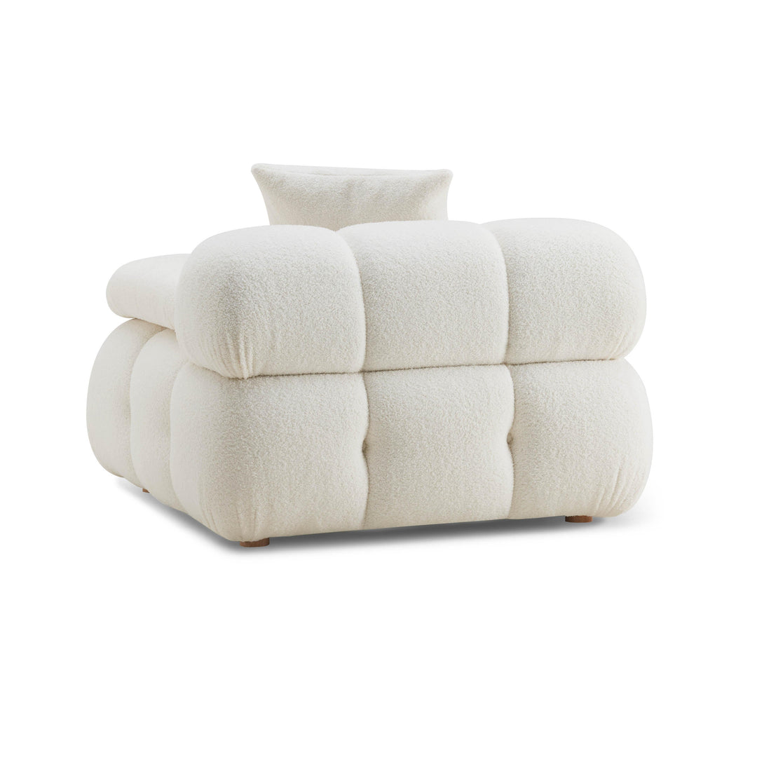 TOV Furniture Calliope Cream Vegan Shearling Modular Armless Chair ACCENT + LOUNGE CHAIRS