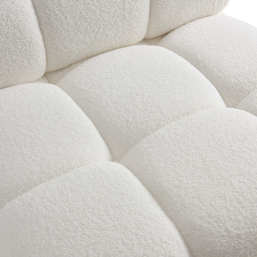 TOV Furniture Calliope Cream Vegan Shearling Modular Armless Chair ACCENT + LOUNGE CHAIRS