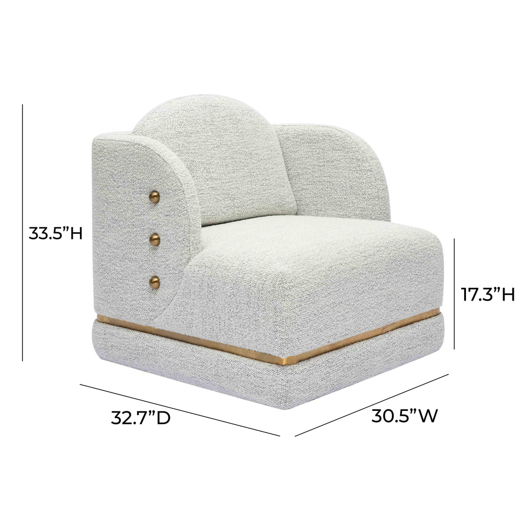 American Home Furniture | TOV Furniture - Earl Nubby Cotton White Chenille Accent Chair