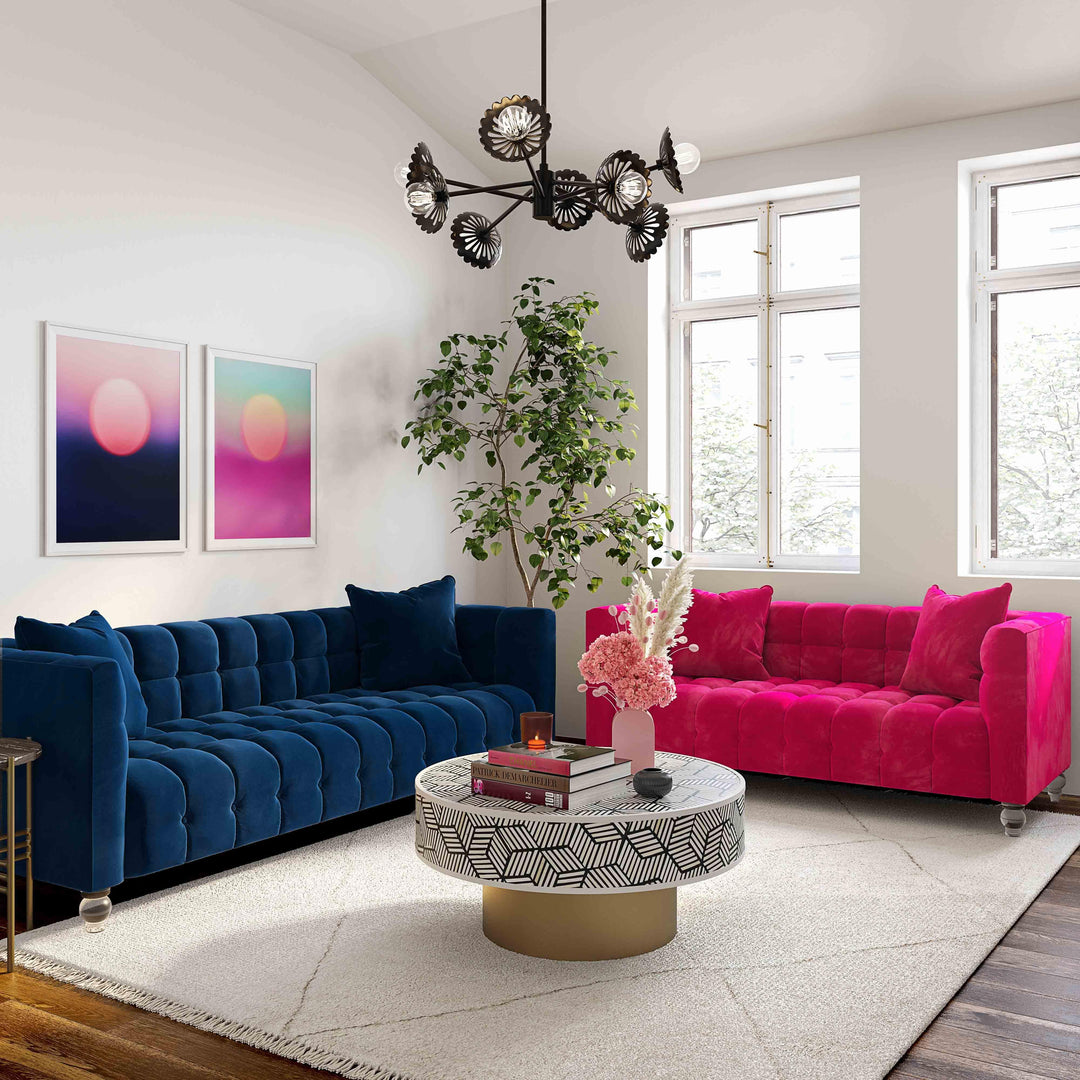 TOV Furniture Bea Navy Velvet Sofa SOFAS + SECTIONALS