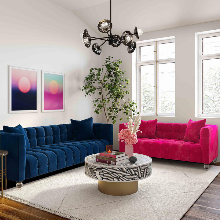 TOV Furniture Bea Navy Velvet Sofa SOFAS + SECTIONALS