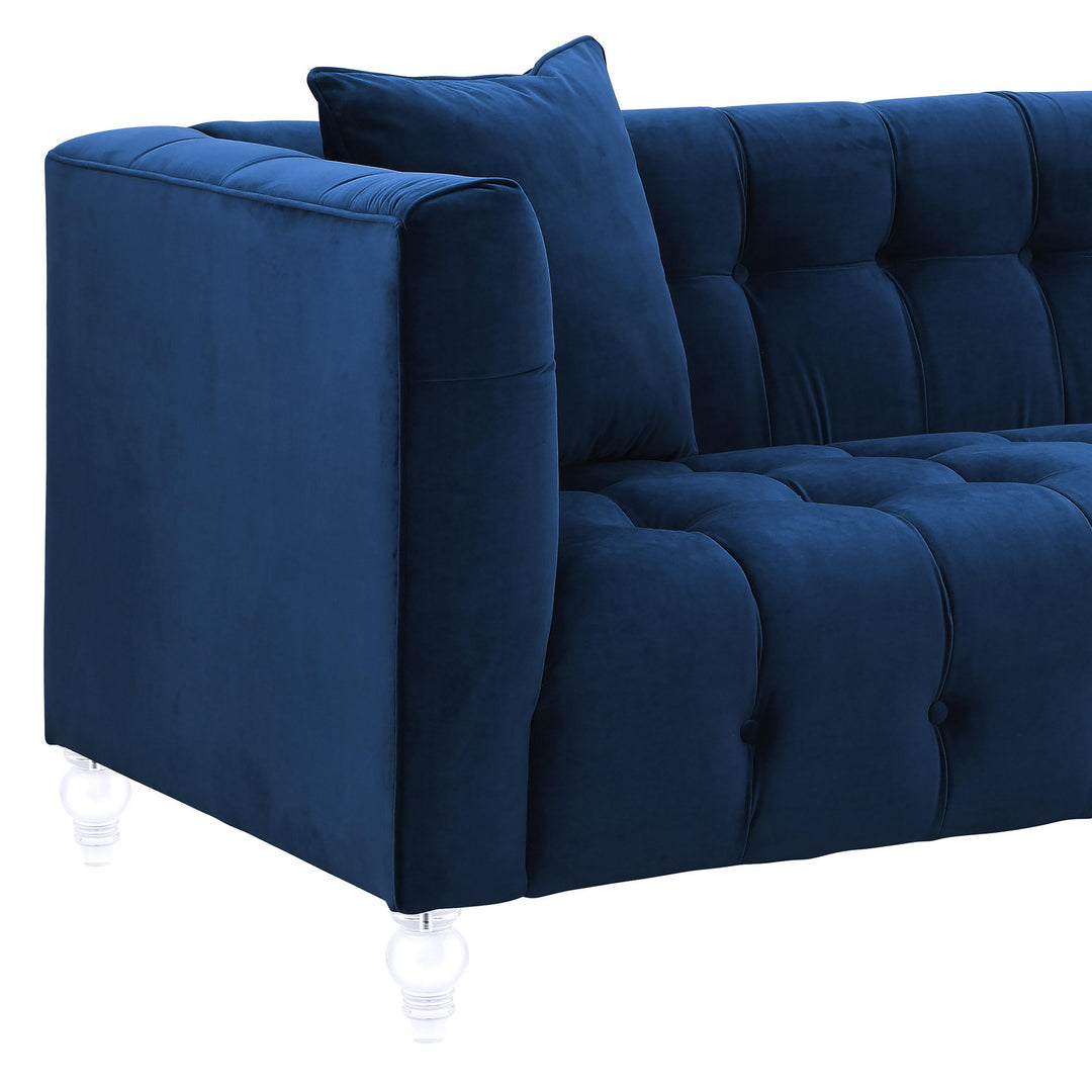 TOV Furniture Bea Navy Velvet Sofa SOFAS + SECTIONALS