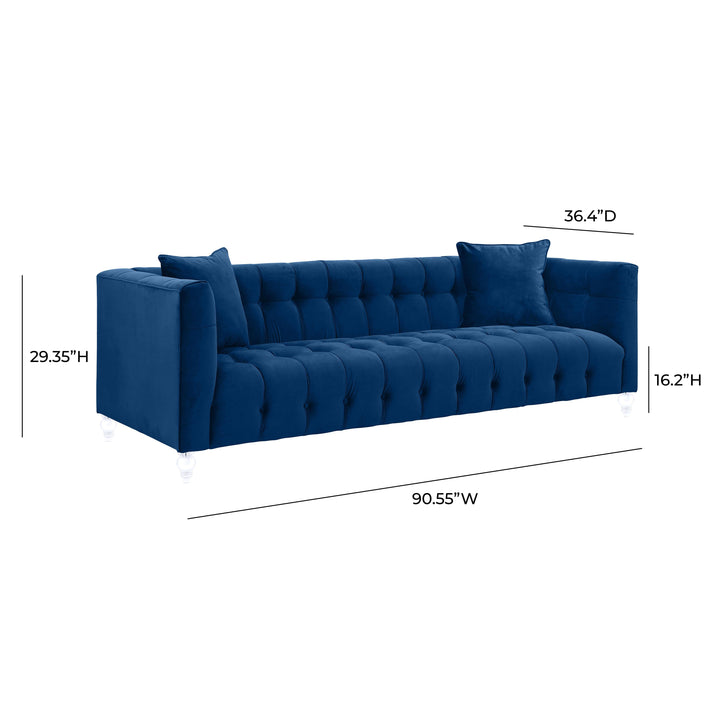 TOV Furniture Bea Navy Velvet Sofa SOFAS + SECTIONALS