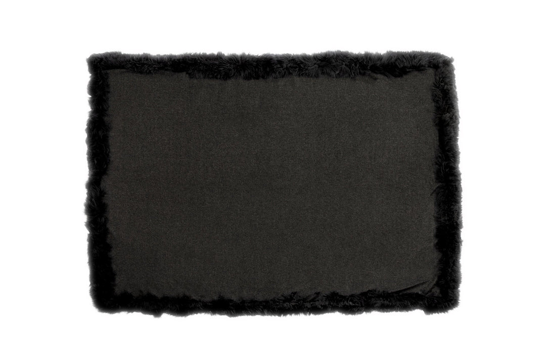 Baby Alpaca Woven Throw w/ Alpaca Fur Trim - AmericanHomeFurniture