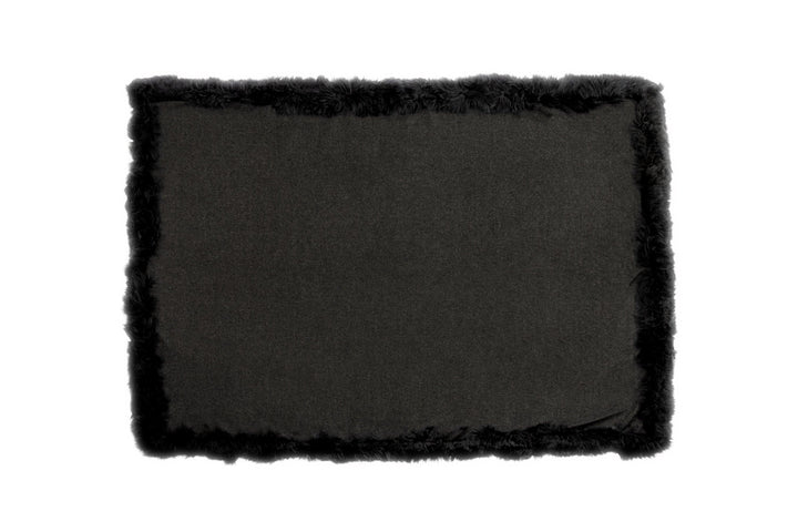 Baby Alpaca Woven Throw w/ Alpaca Fur Trim - AmericanHomeFurniture