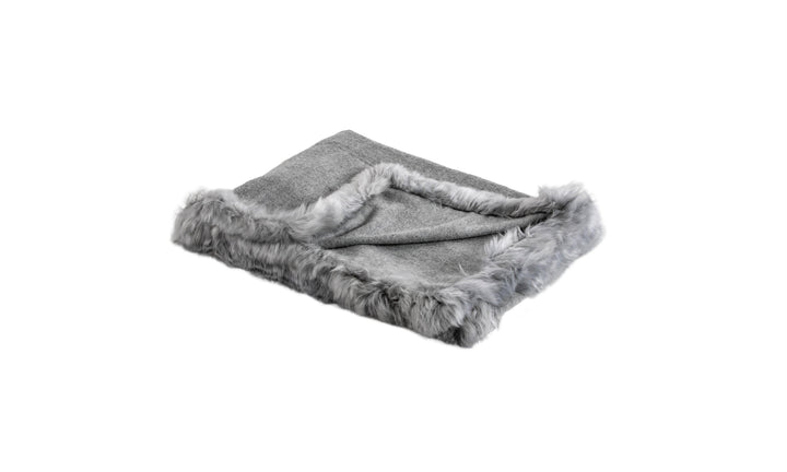 Baby Alpaca Woven Throw w/ Alpaca Fur Trim - AmericanHomeFurniture