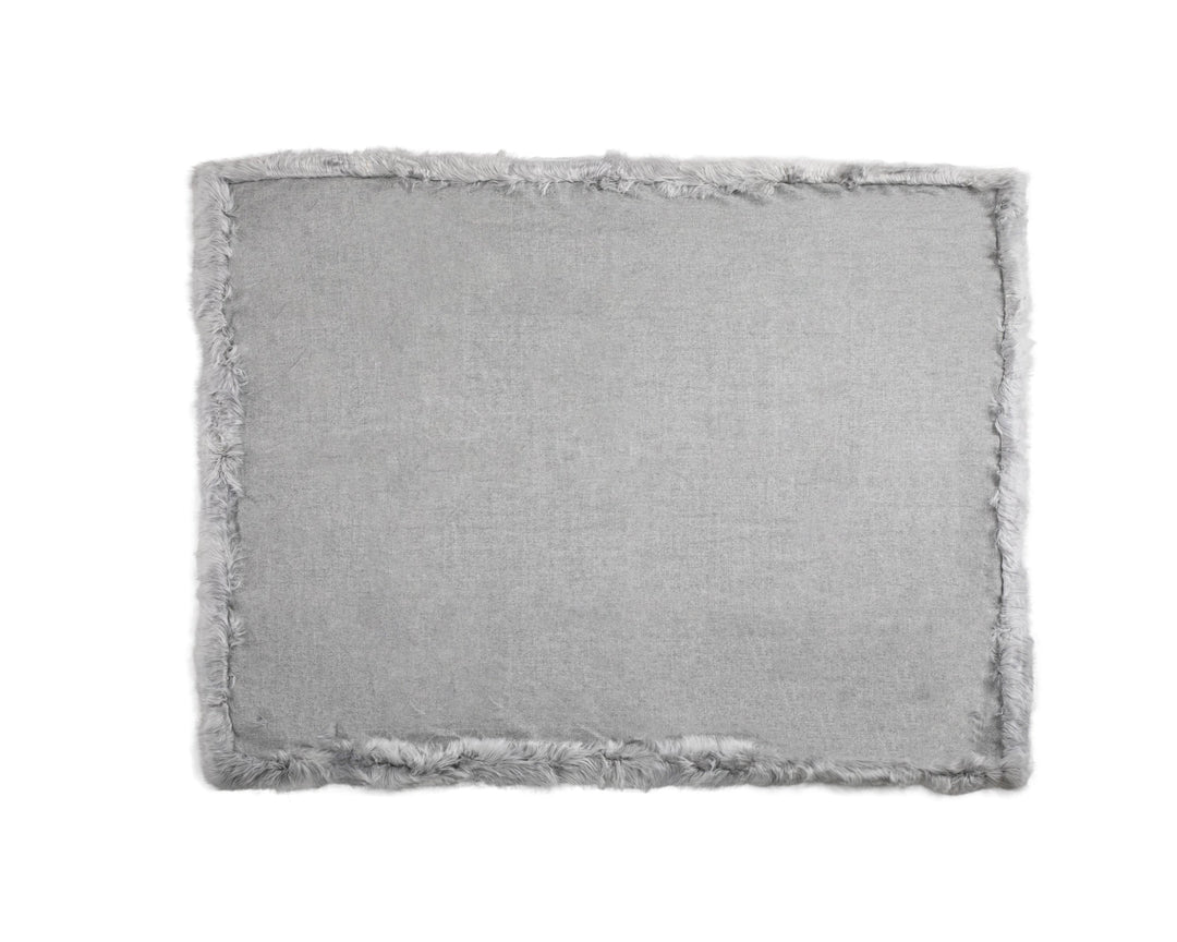 Baby Alpaca Woven Throw w/ Alpaca Fur Trim - AmericanHomeFurniture