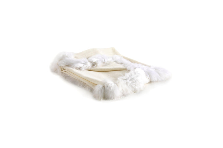 Baby Alpaca Woven Throw w/ Alpaca Fur Trim - AmericanHomeFurniture