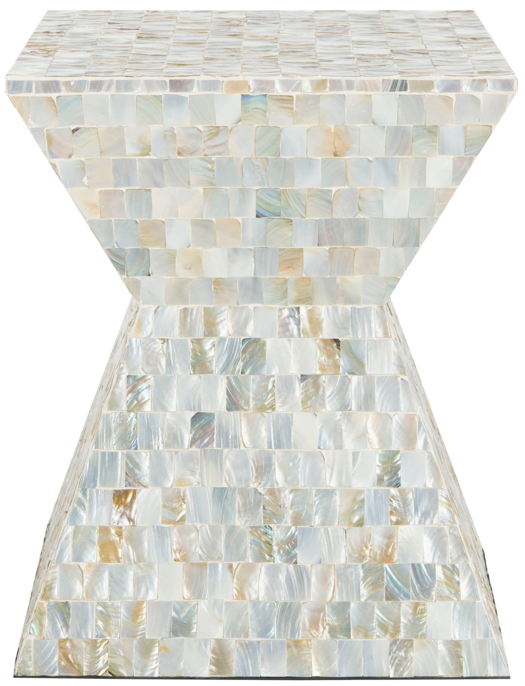 Aquamarine Square Mosaic Stool