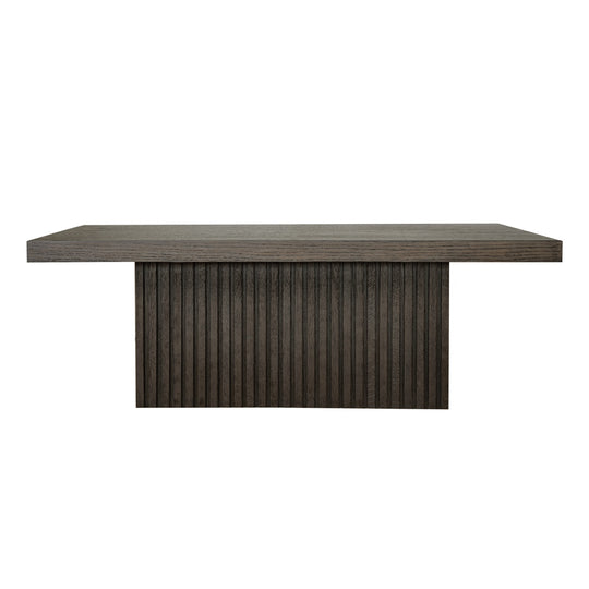 Slatted Pedestal Base Coffee Table In Dark Espresso Oak - TYSON ES
