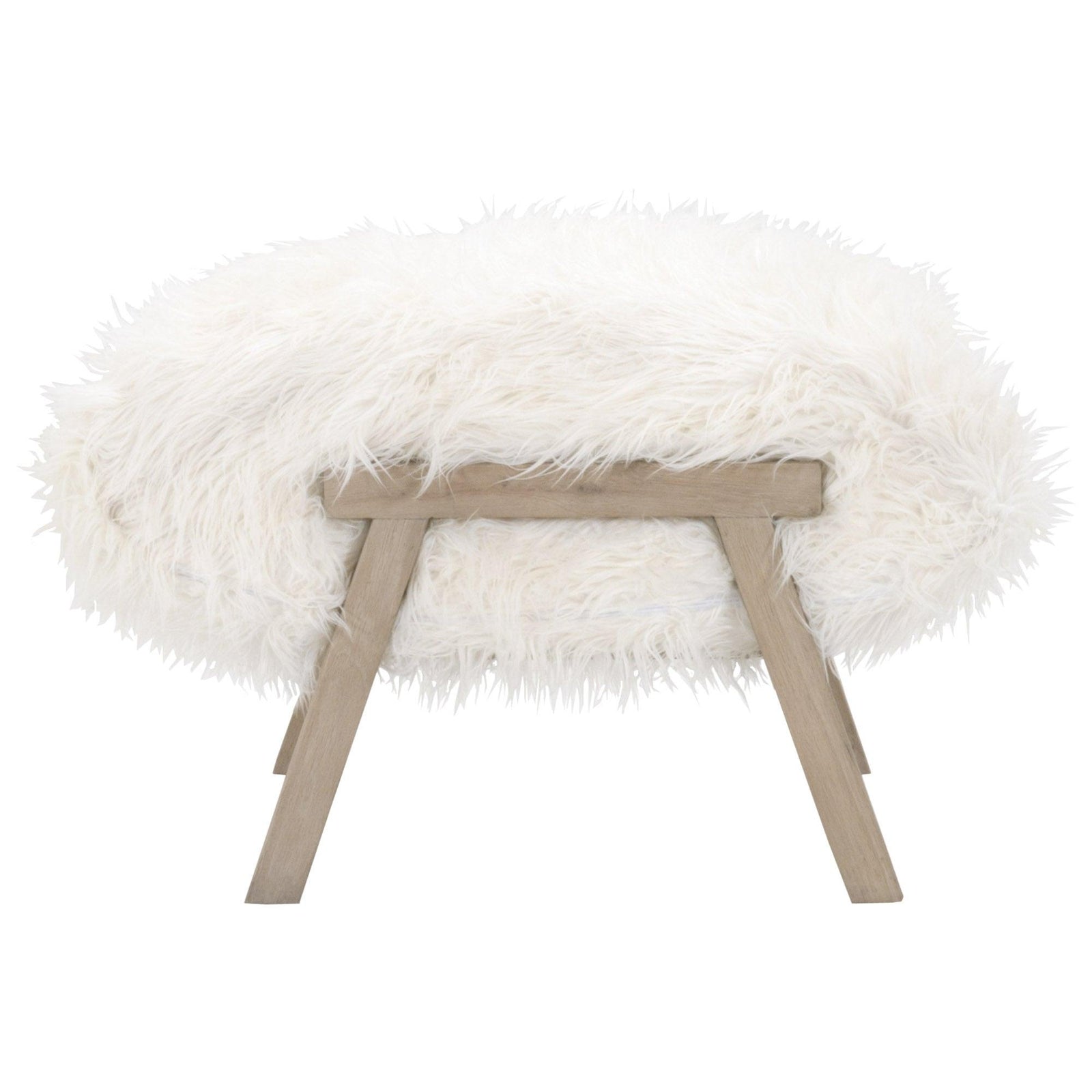 Essentials For Living - Tibet Ottoman - 8036.SGRY-OAK/WHT | American Home Furniture