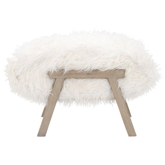 Essentials For Living - Tibet Ottoman - 8036.SGRY-OAK/WHT | American Home Furniture