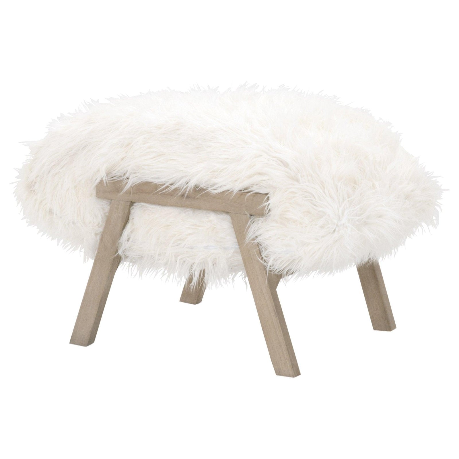 Essentials For Living - Tibet Ottoman - 8036.SGRY-OAK/WHT | American Home Furniture