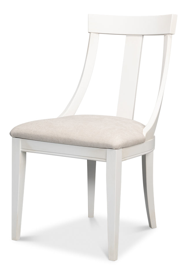 American Home Furniture | Sarreid - Deco Side Chair Cortina White Taupe - Set of 2