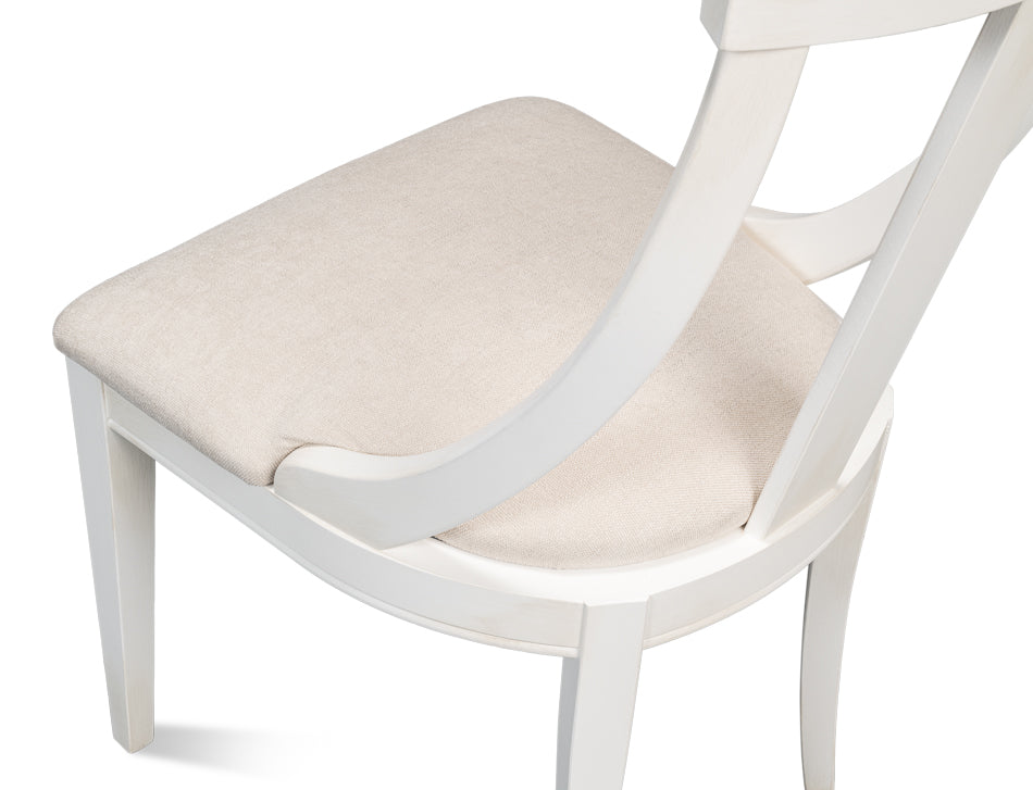 American Home Furniture | Sarreid - Deco Side Chair Cortina White Taupe - Set of 2