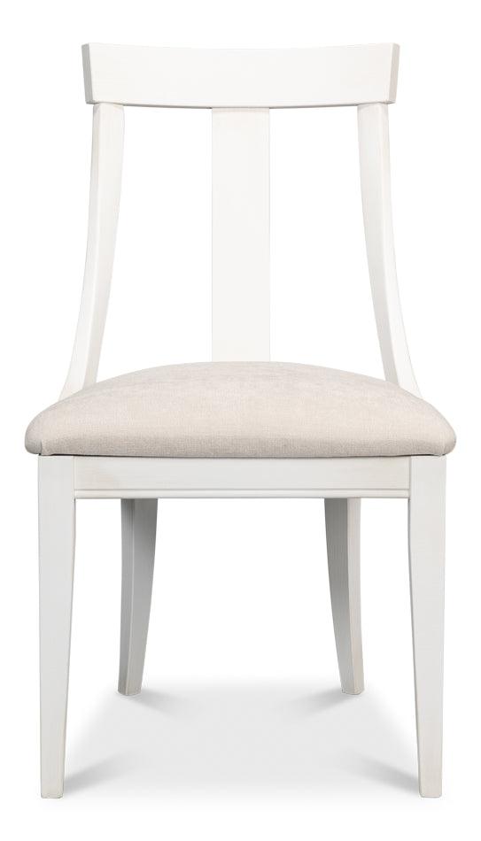 Sarreid Deco Side Chair Cortina White Taupe - Set of 2 DINING CHAIRS
