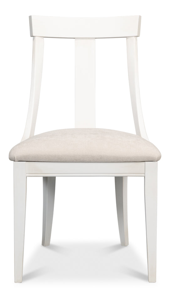 American Home Furniture | Sarreid - Deco Side Chair Cortina White Taupe - Set of 2