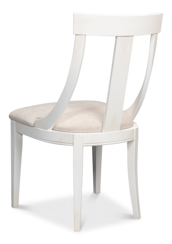 American Home Furniture | Sarreid - Deco Side Chair Cortina White Taupe - Set of 2