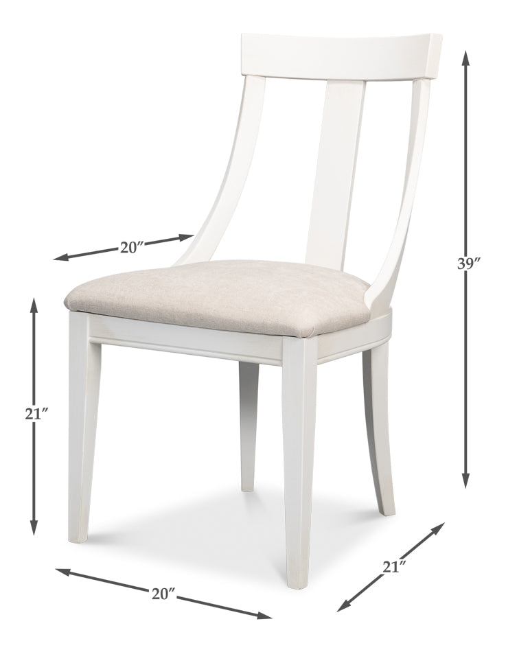 American Home Furniture | Sarreid - Deco Side Chair Cortina White Taupe - Set of 2