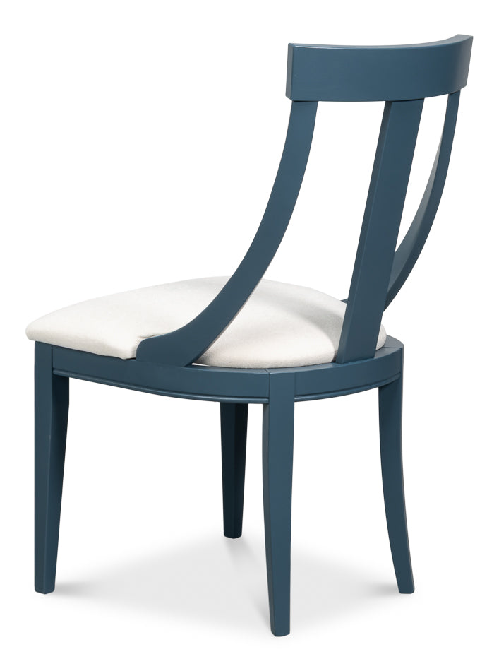 Deco Side Chair,S Blue, White