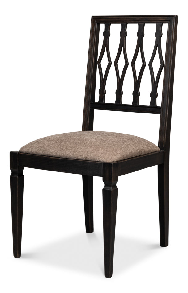 American Home Furniture | Sarreid - Diamond Side Chair - Nero - Mushroom - Set of 2