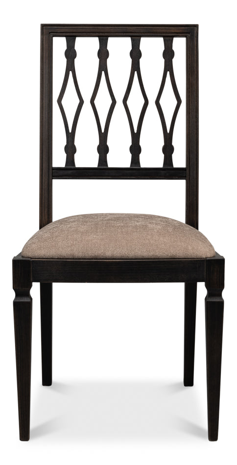 American Home Furniture | Sarreid - Diamond Side Chair - Nero - Mushroom - Set of 2