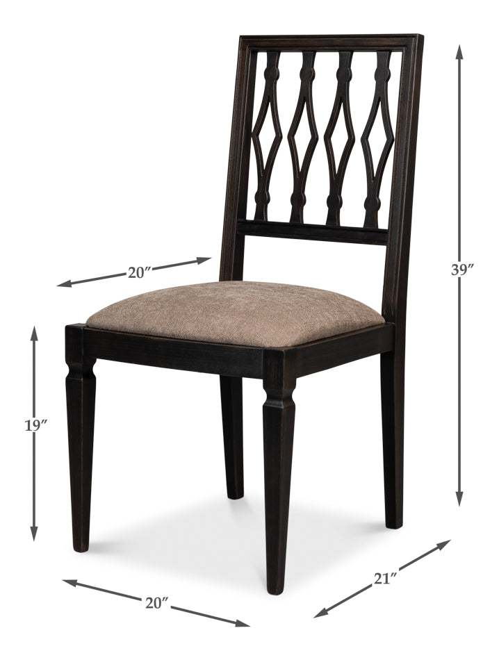 American Home Furniture | Sarreid - Diamond Side Chair - Nero - Mushroom - Set of 2