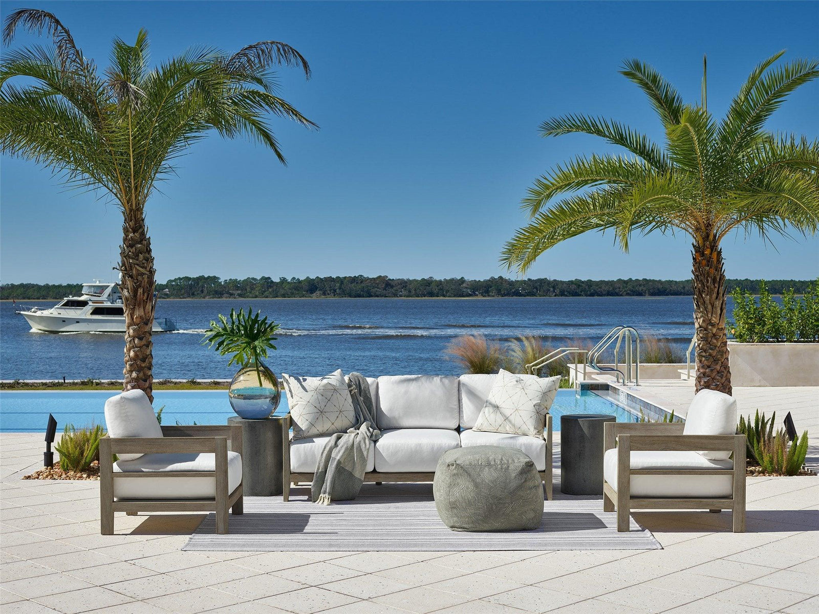 Universal Furniture Outdoor La Jolla Teak Sofa OUTDOOR SOFAS + SECTIONALS