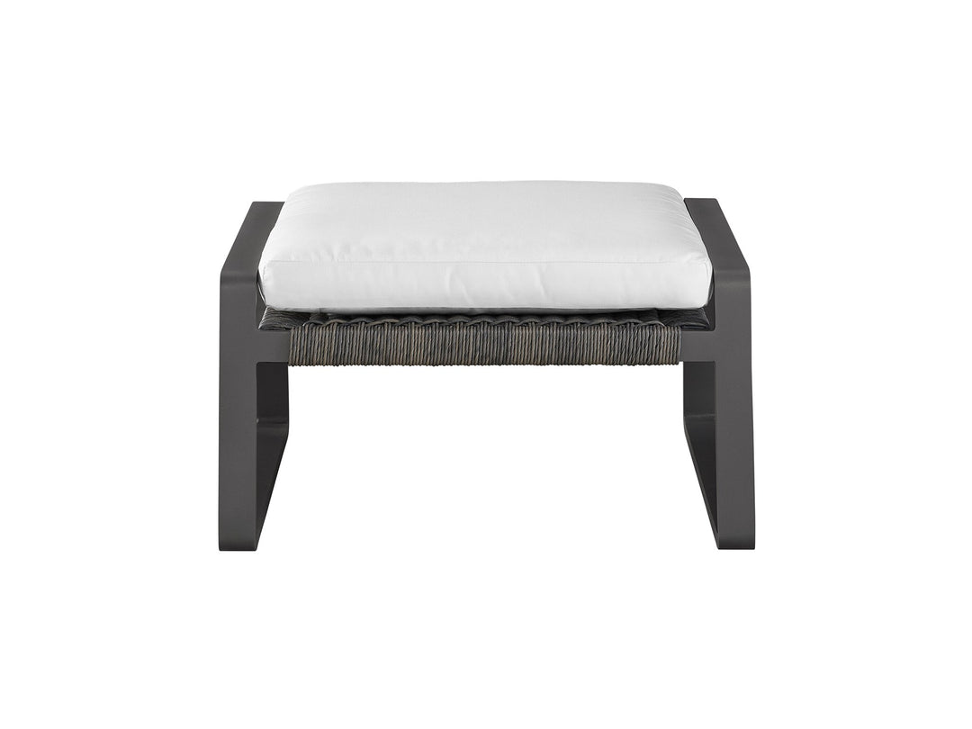American Home Furniture Universal Furniture San Clemente Ottoman Grade A Natural Teak/Carbon Aluminum/Brindle Wicker