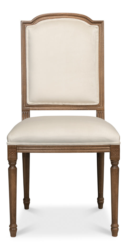 American Home Furniture | Sarreid - Louis Xvi Squared Side Chair Driftwood - Set of 2