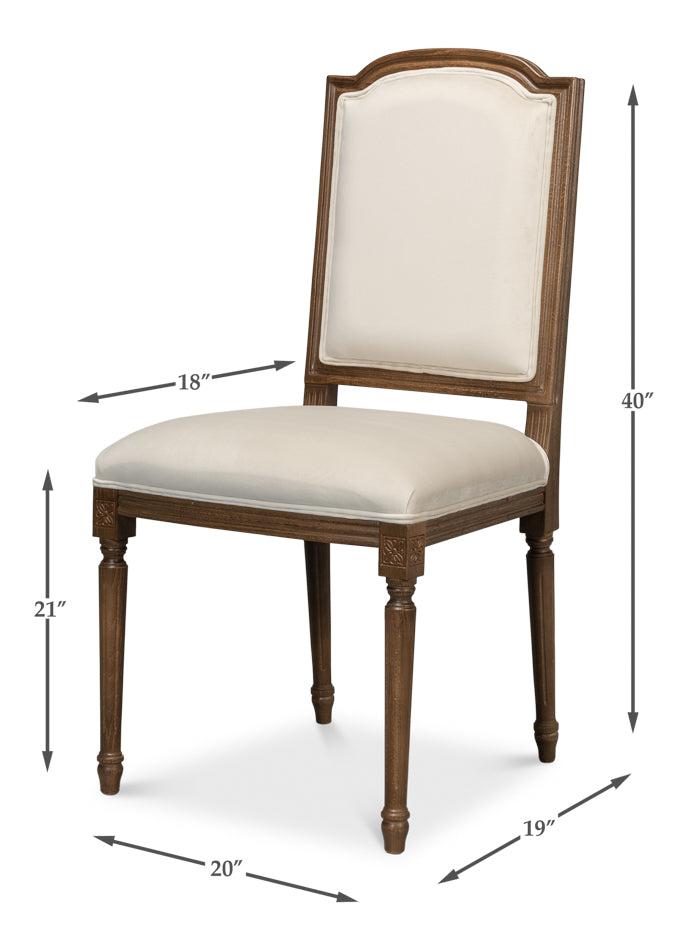 American Home Furniture | Sarreid - Louis Xvi Squared Side Chair Driftwood - Set of 2