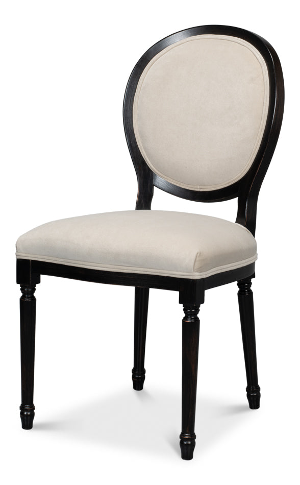 American Home Furniture | Sarreid - Round Back Side Chair Nero Banks Organza - Set of 2