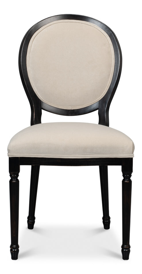 American Home Furniture | Sarreid - Round Back Side Chair Nero Banks Organza - Set of 2