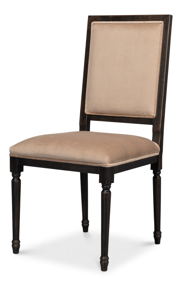 American Home Furniture | Sarreid - Square Back Side Chair Nero Toffee - Set of 2