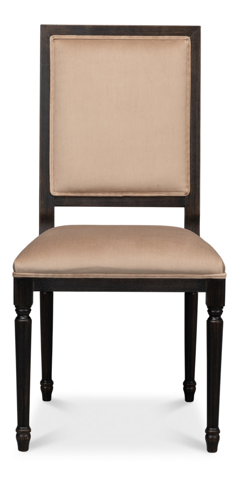 American Home Furniture | Sarreid - Square Back Side Chair Nero Toffee - Set of 2