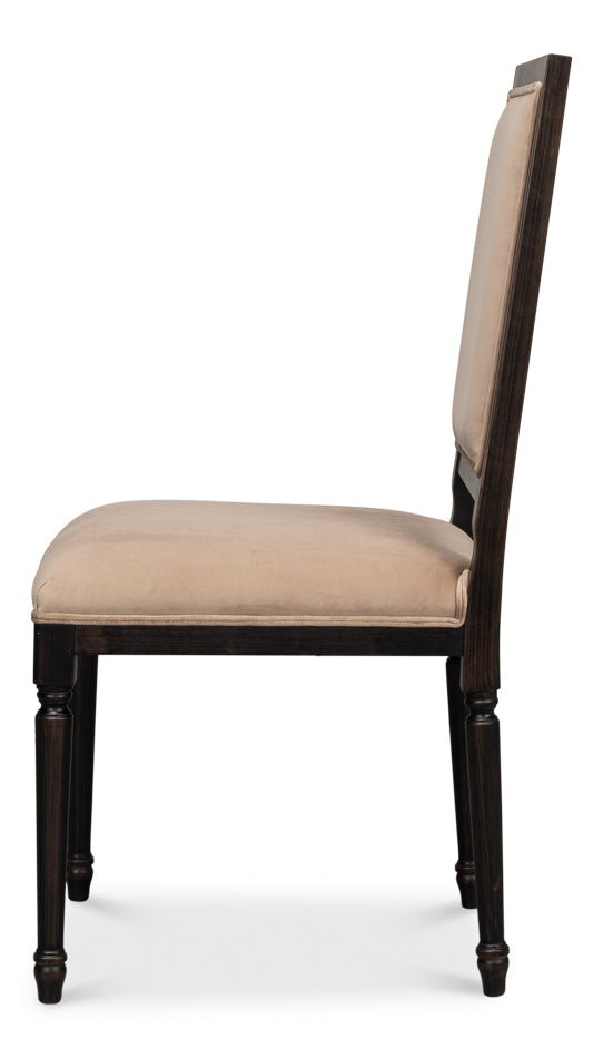 American Home Furniture | Sarreid - Square Back Side Chair Nero Toffee - Set of 2